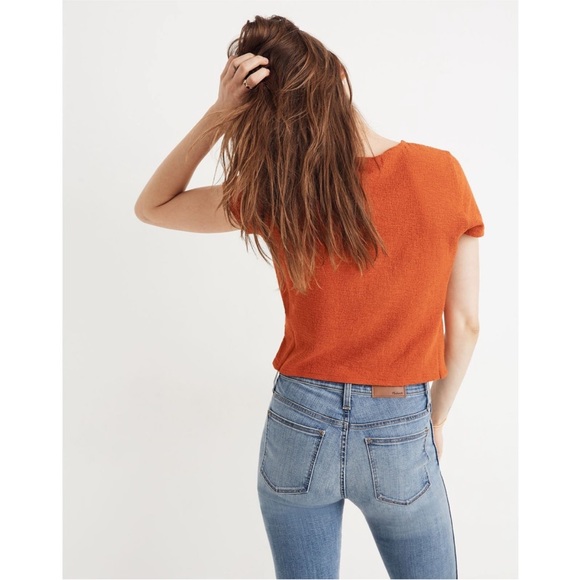SOLD 🎉HP🎉 🧡 NWT Madewell Texture & Thread Burnt Orange Wrap Tie Top - XL - Picture 4 of 14